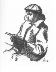 Zeichnung von Hermann Struck aus: Arnold Zweig, Das ostjüdische Antlitz, 1920